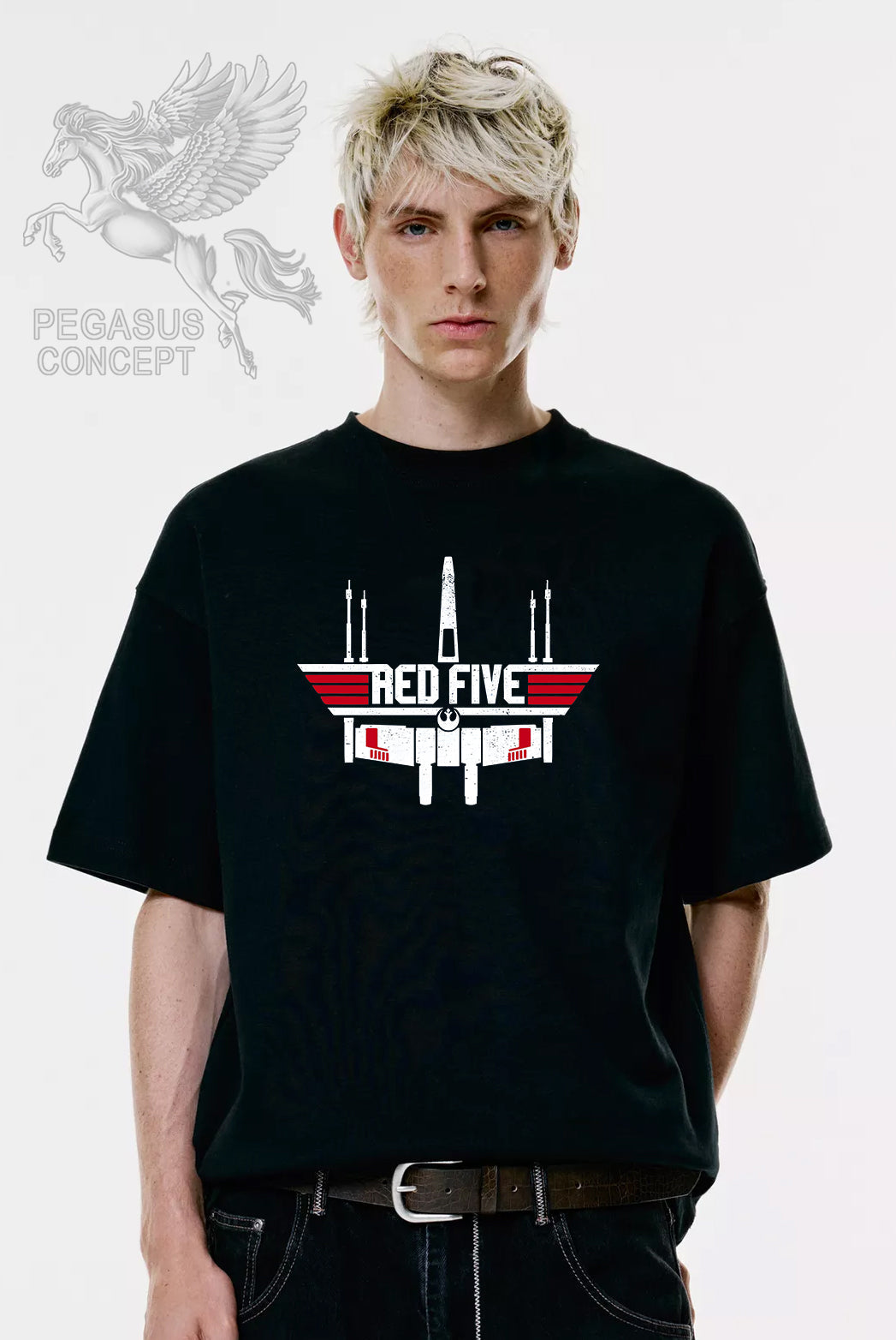 Μπλούζα μακό Premium ποιότητας σε χρώμα μαύρο με τύπωμα Star Wars Red Five