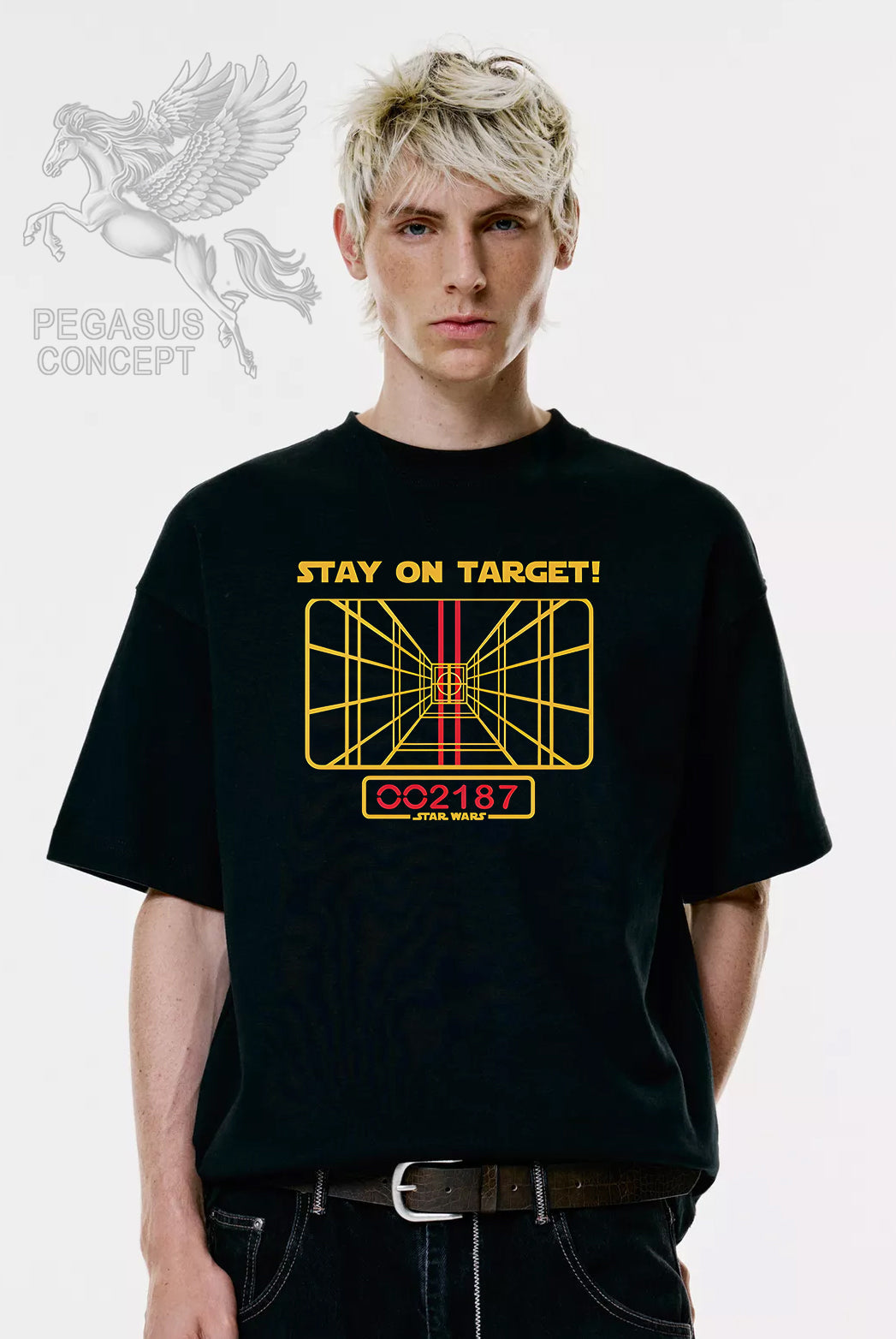 Μπλούζα μακό Premium ποιότητας σε χρώμα μαύρο με τύπωμα Star Wars Stay on Target