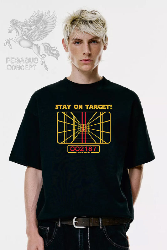 Μπλούζα μακό Premium ποιότητας σε χρώμα μαύρο με τύπωμα Star Wars Stay on Target