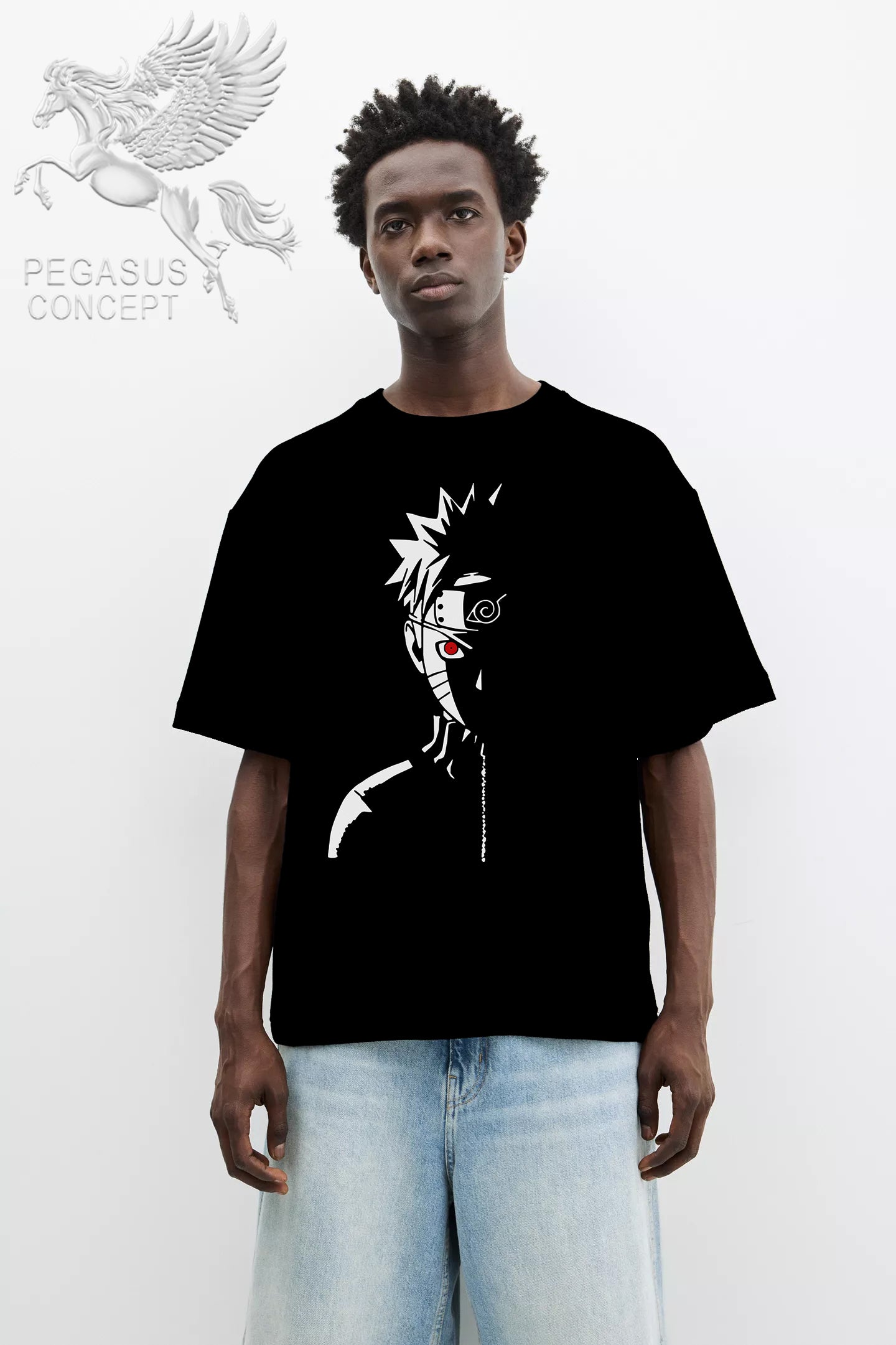 Μπλούζα μακό Premium ποιότητας σε χρώμα μαύρο με τύπωμα Naruto