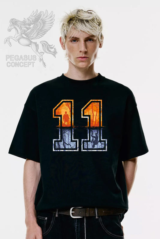 Μπλούζα μακό Premium ποιότητας σε χρώμα μαύρο με τύπωμα Stranger Things