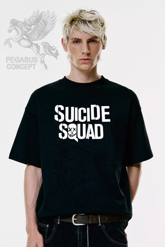 Μπλούζα μακό Premium ποιότητας σε χρώμα μαύρο με τύπωμα Suiside Squad