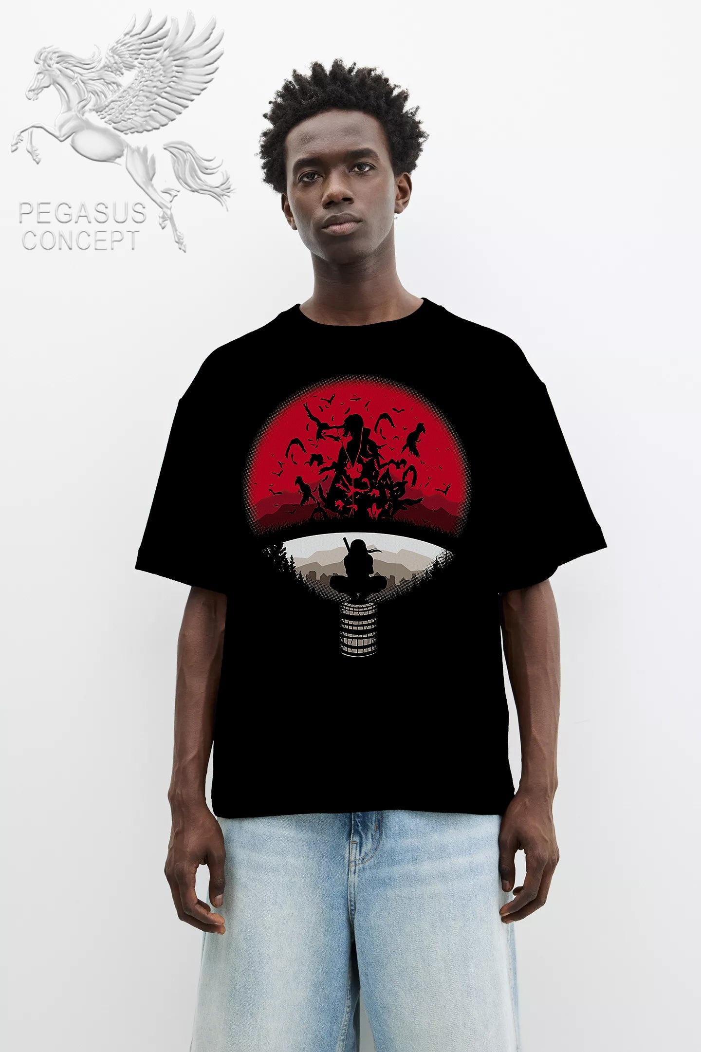 Μπλούζα μακό Premium ποιότητας σε χρώμα μαύρο με τύπωμα Naruto