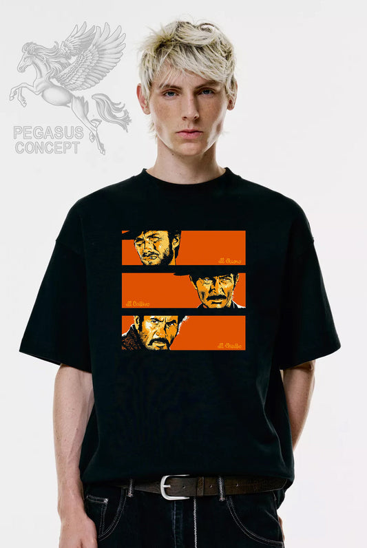 Μπλούζα μακό Premium ποιότητας σε χρώμα μαύρο με τύπωμα The good - The Bad - The Ugly