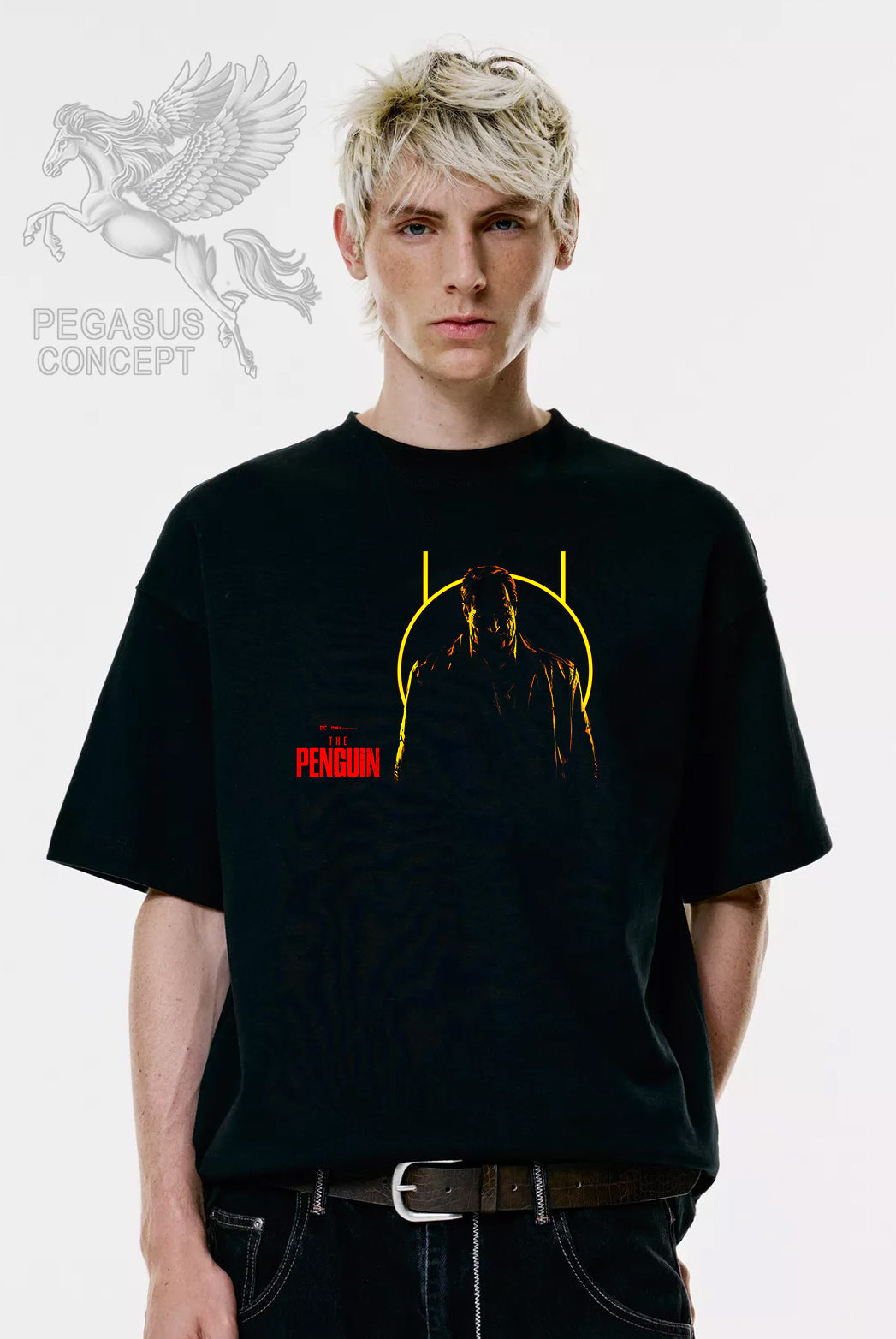 Μπλούζα μακό Premium ποιότητας σε χρώμα μαύρο με τύπωμα Batman The Penguin