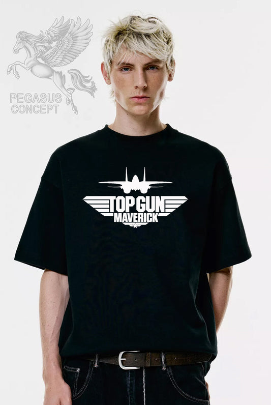 Μπλούζα μακό Premium ποιότητας σε χρώμα μαύρο με τύπωμα Top Gun Maverick