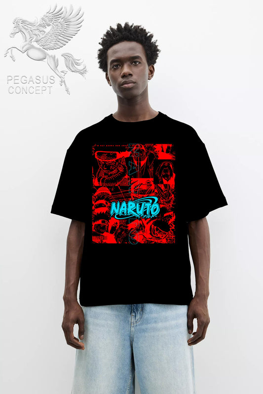 Μπλούζα μακό Premium ποιότητας σε χρώμα μαύρο με τύπωμα Naruto