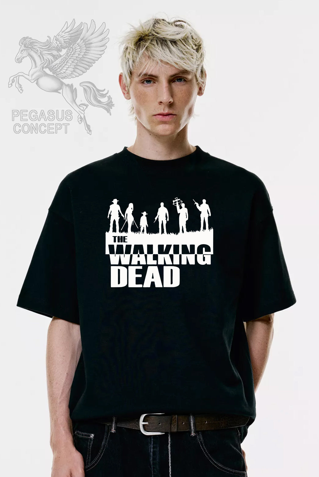 Μπλούζα μακό Premium ποιότητας σε χρώμα μαύρο με τύπωμα The Walking Dead