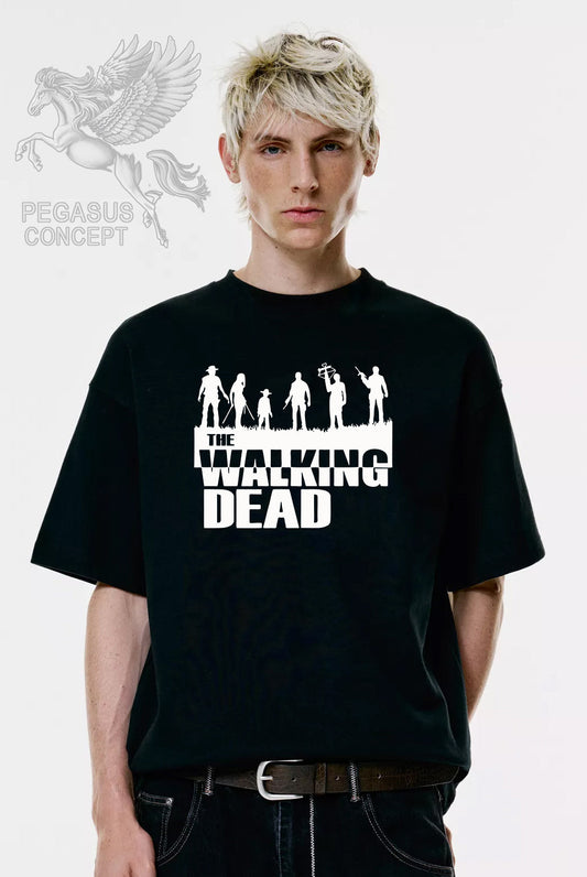 Μπλούζα μακό Premium ποιότητας σε χρώμα μαύρο με τύπωμα The Walking Dead