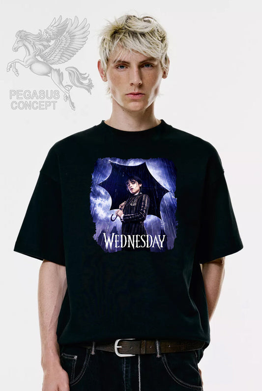 Μπλούζα μακό Premium ποιότητας σε χρώμα μαύρο με τύπωμα Wednesday