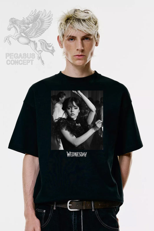 Μπλούζα μακό Premium ποιότητας σε χρώμα μαύρο με τύπωμα Wednesday