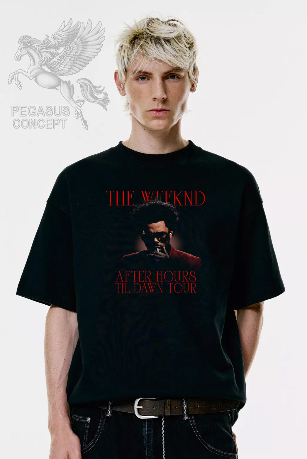 Μπλούζα μακό Premium ποιότητας σε χρώμα μαύρο με τύπωμα The Weeknd