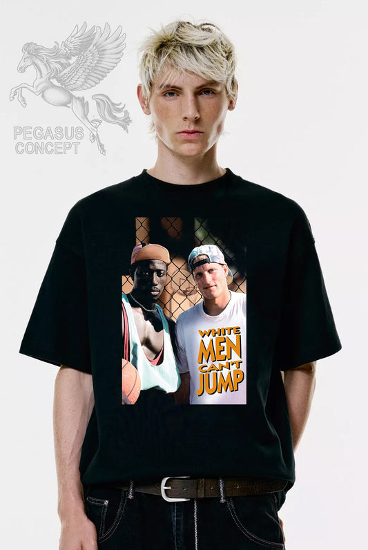 Μπλούζα μακό Premium ποιότητας σε χρώμα μαύρο με τύπωμα White man can’t jump