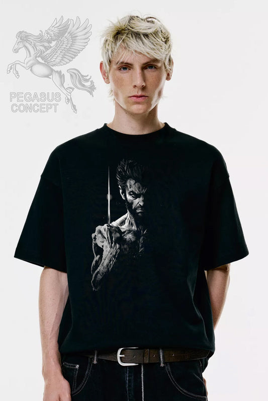 Μπλούζα μακό Premium ποιότητας σε χρώμα μαύρο με τύπωμα Wolverine