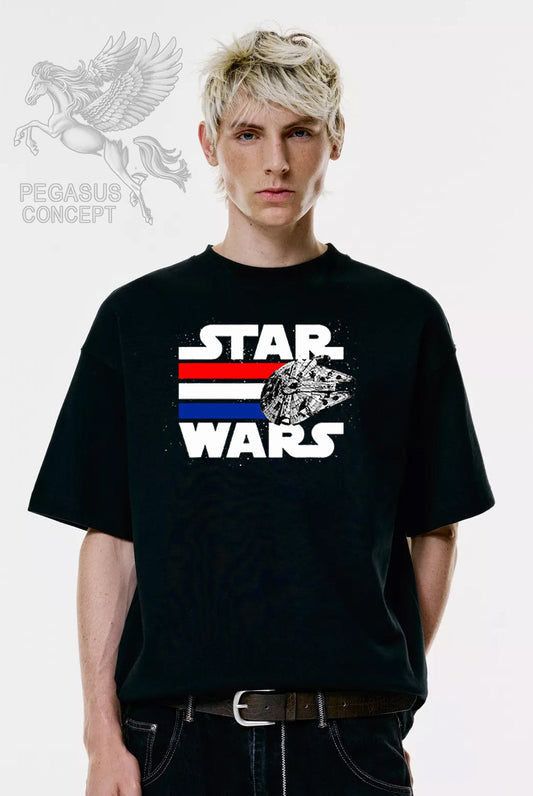 Μπλούζα μακό Premium ποιότητας σε χρώμα μαύρο με τύπωμα Star Wars Millenium Falcon
