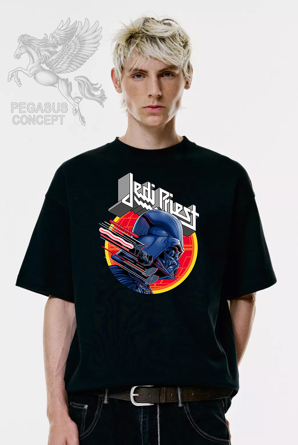 Μπλούζα μακό Premium ποιότητας σε χρώμα μαύρο με τύπωμα Star Wars Jedi Priest