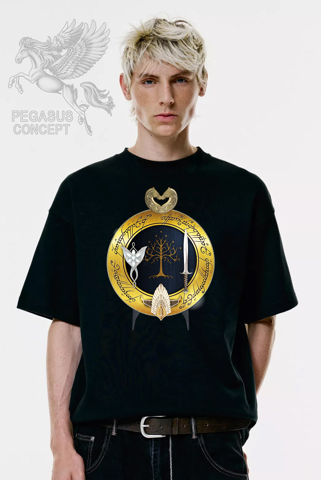 Μπλούζα μακό Premium ποιότητας σε χρώμα μαύρο με τύπωμα Lord of the Rings