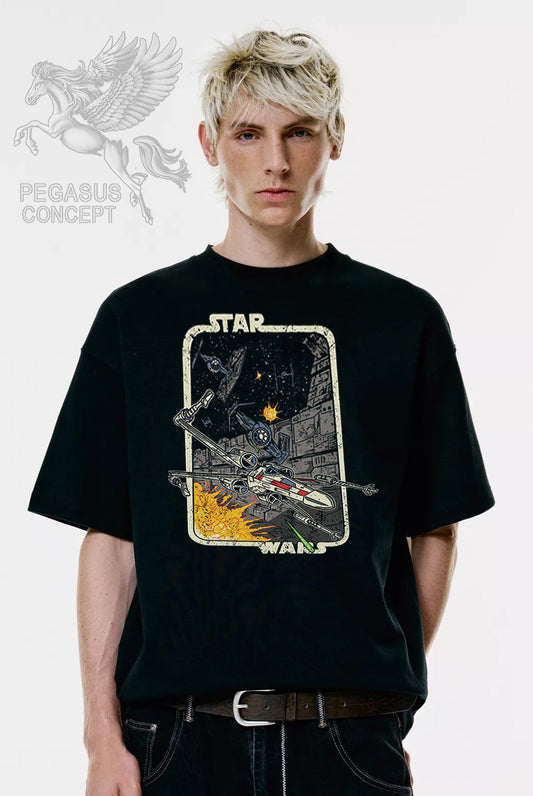 Μπλούζα μακό Premium ποιότητας σε χρώμα μαύρο με τύπωμα Star Wars X-Wing