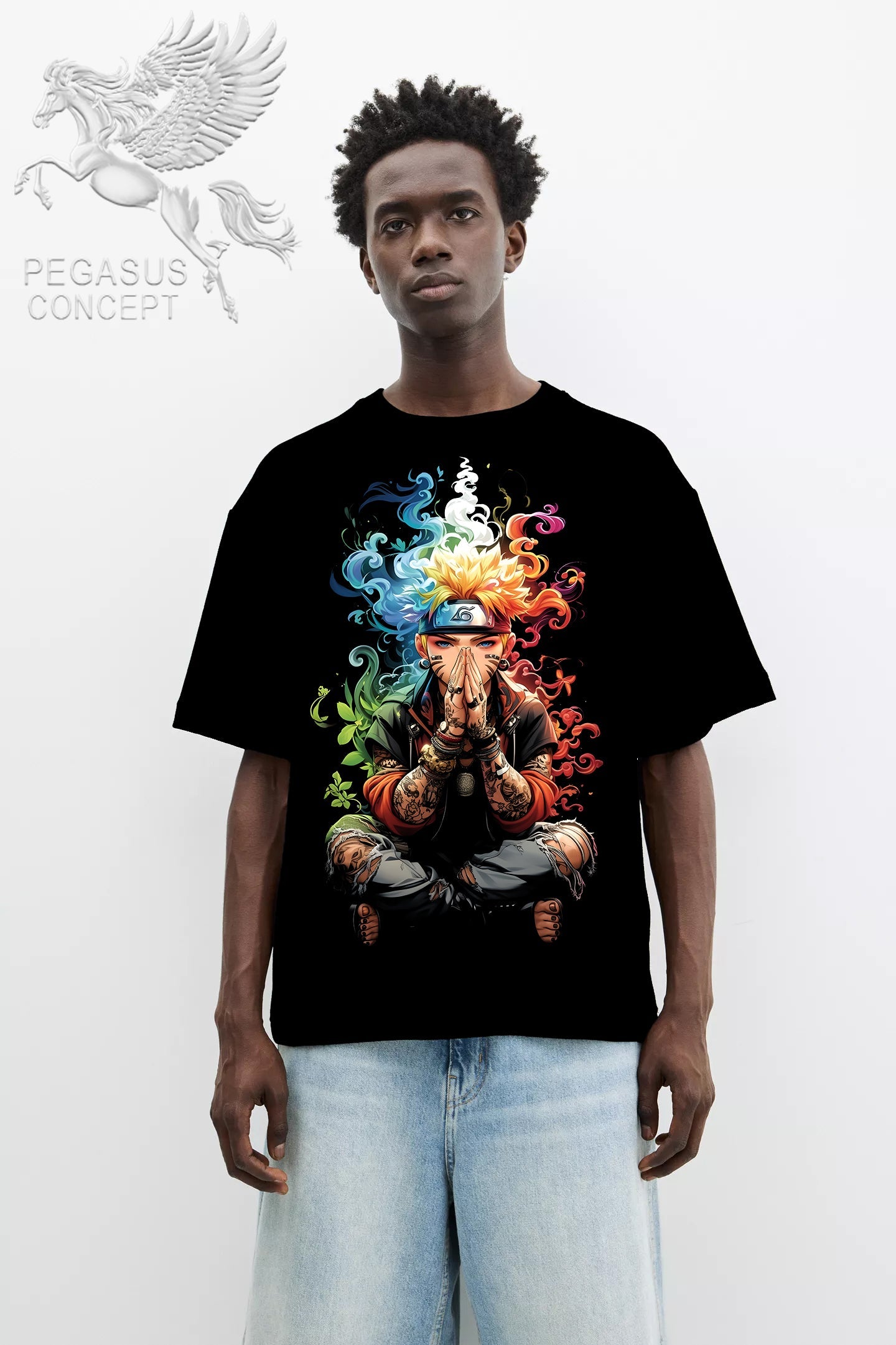 Μπλούζα μακό Premium ποιότητας σε χρώμα μαύρο με τύπωμα Naruto