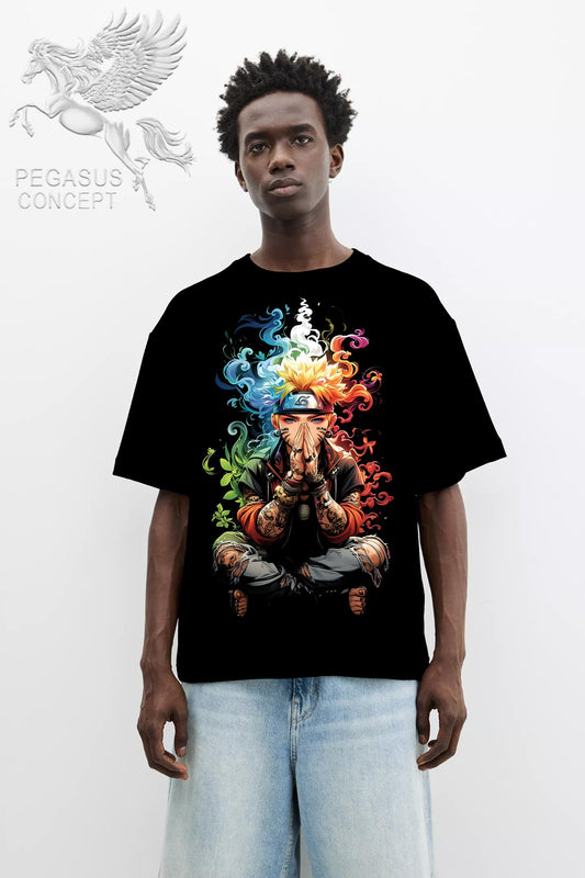 Μπλούζα μακό Premium ποιότητας σε χρώμα μαύρο με τύπωμα Naruto