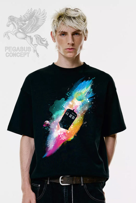 Μπλούζα μακό Premium ποιότητας σε χρώμα μαύρο με τύπωμα Dr.Who