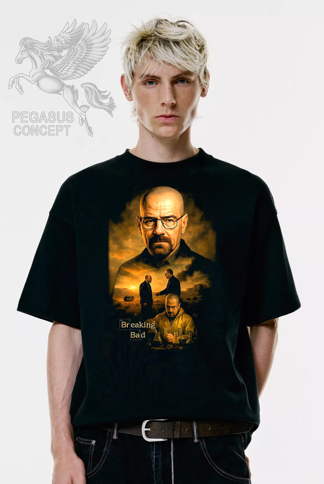 Μπλούζα μακό Premium ποιότητας σε χρώμα μαύρο με τύπωμα Breaking Bad