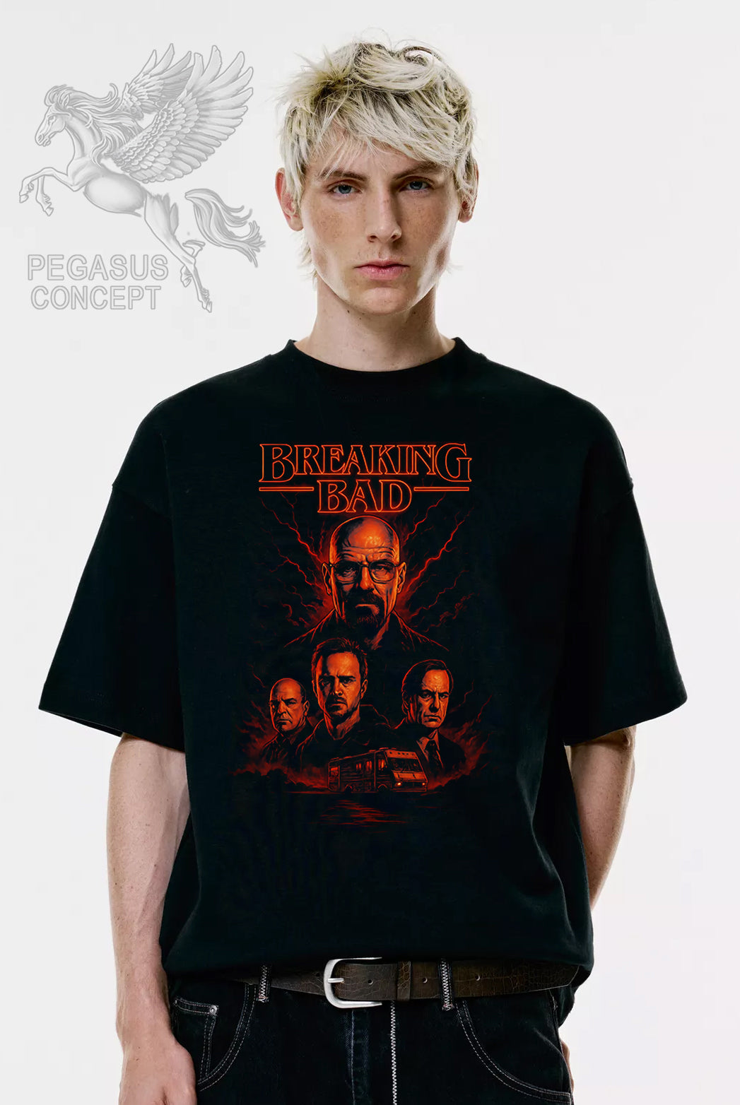 Μπλούζα μακό Premium ποιότητας σε χρώμα μαύρο με τύπωμα Breaking Bad