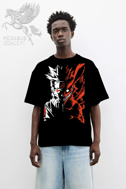 Μπλούζα μακό Premium ποιότητας σε χρώμα μαύρο με τύπωμα Naruto