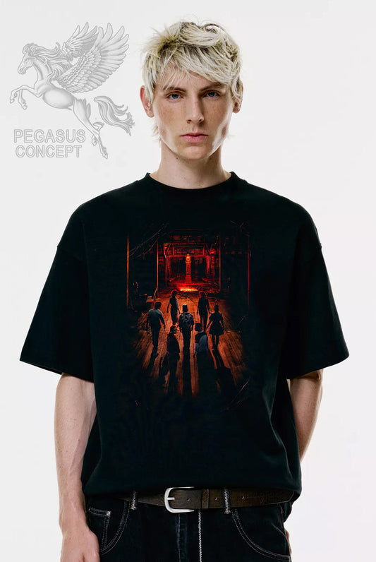 Μπλούζα μακό Premium ποιότητας σε χρώμα μαύρο με τύπωμα Stranger Things