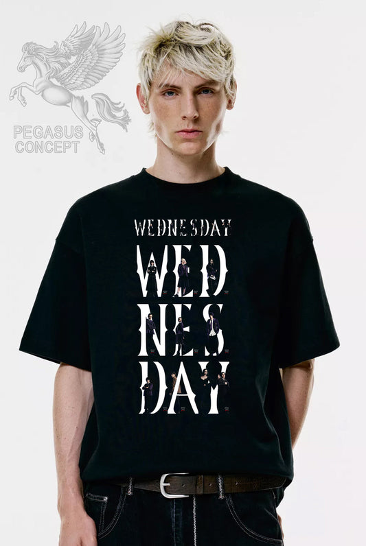 Μπλούζα μακό Premium ποιότητας σε χρώμα μαύρο με τύπωμα Wednesday