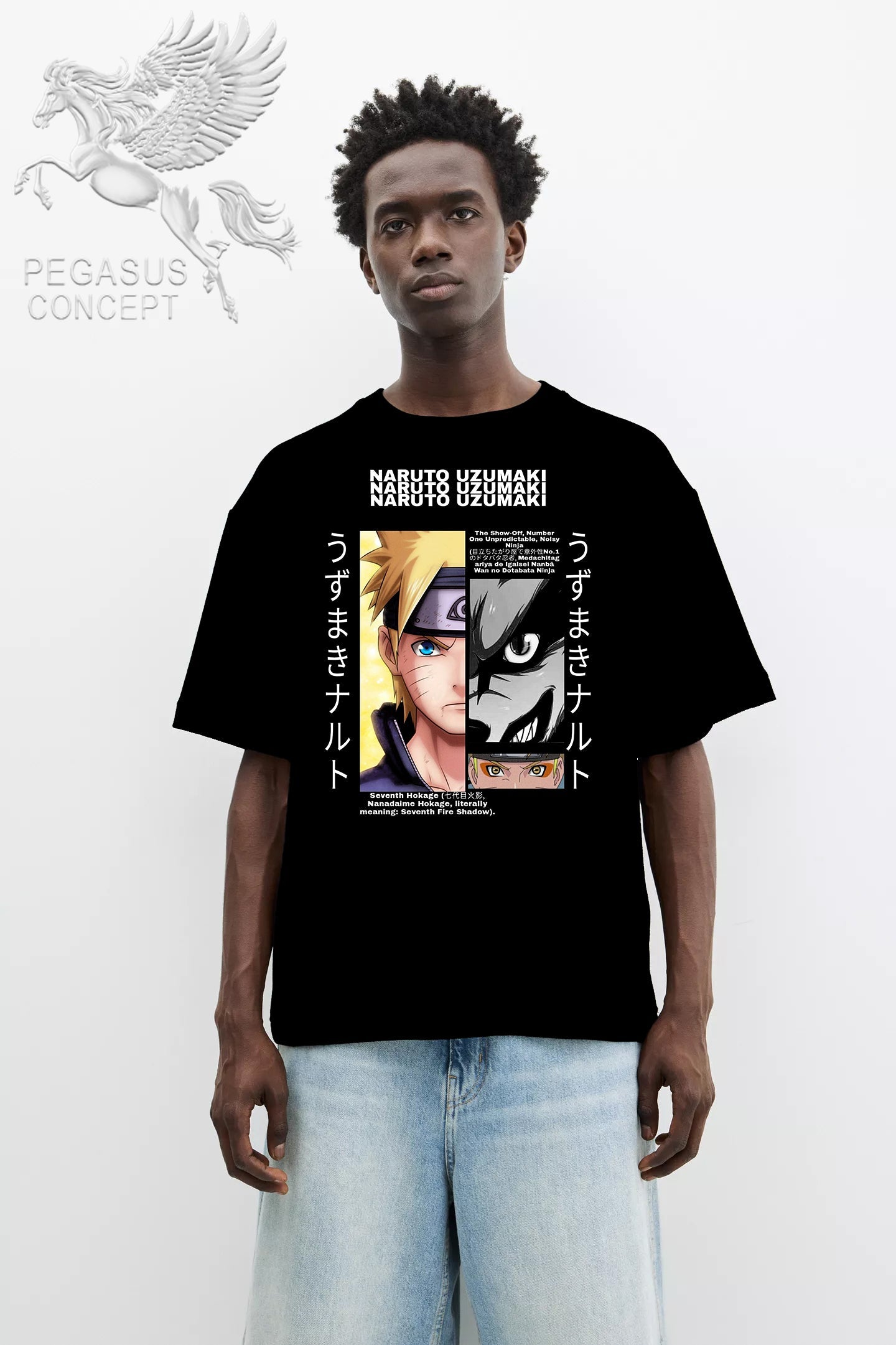 Μπλούζα μακό Premium ποιότητας σε χρώμα μαύρο με τύπωμα Naruto