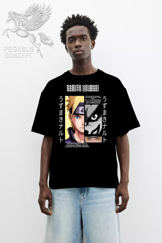 Μπλούζα μακό Premium ποιότητας σε χρώμα μαύρο με τύπωμα Naruto