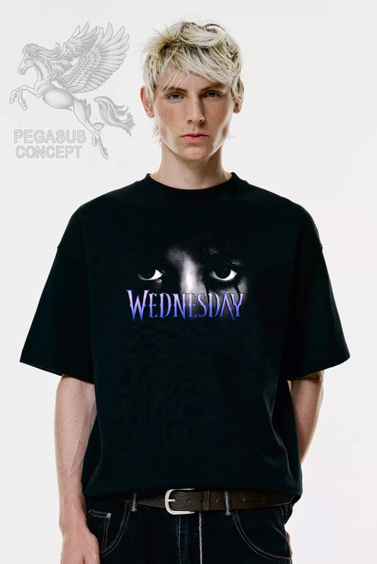 Μπλούζα μακό Premium ποιότητας σε χρώμα μαύρο με τύπωμα Wednesday
