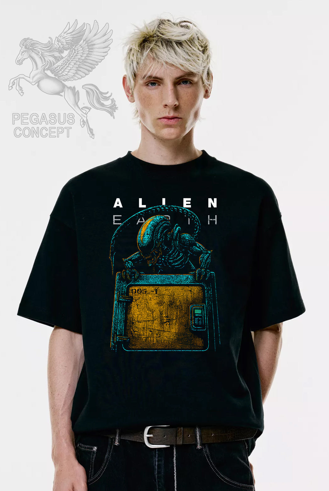 Μπλούζα μακό Premium ποιότητας σε χρώμα μαύρο με τύπωμα Alien