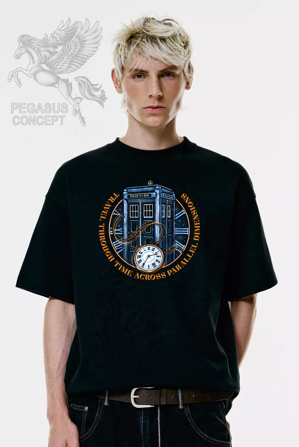 Μπλούζα μακό Premium ποιότητας σε χρώμα μαύρο με τύπωμα Dr.Who