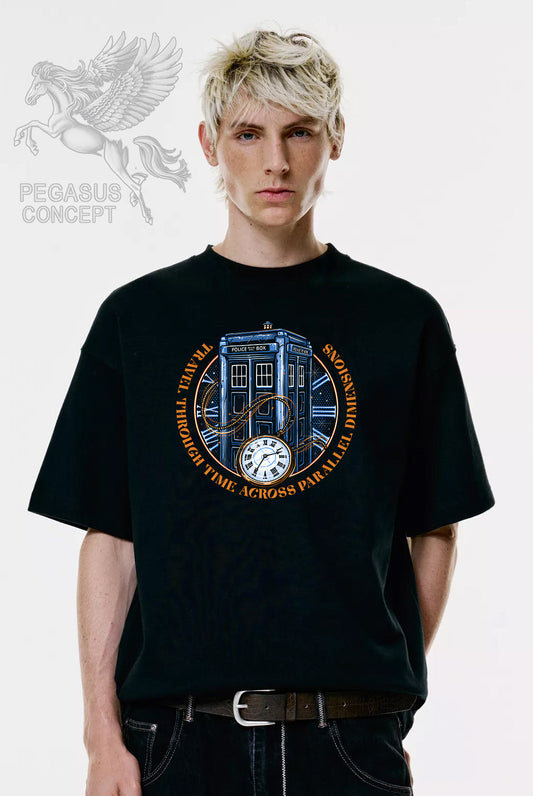 Μπλούζα μακό Premium ποιότητας σε χρώμα μαύρο με τύπωμα Dr.Who