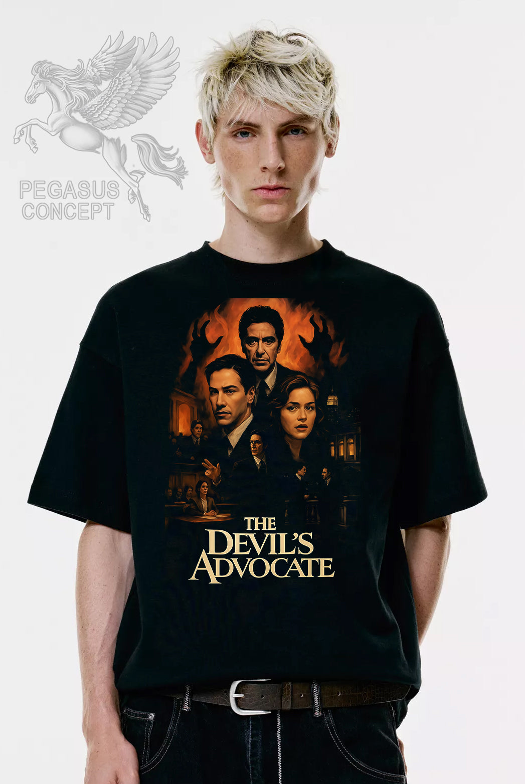 Μπλούζα μακό Premium ποιότητας σε χρώμα μαύρο με τύπωμα The Devils Advocate