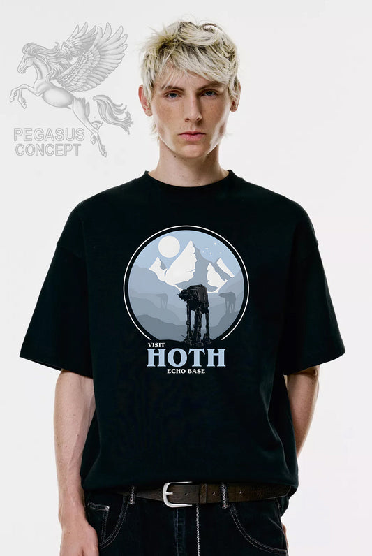 Μπλούζα μακό Premium ποιότητας σε χρώμα μαύρο με τύπωμα Star Wars At At