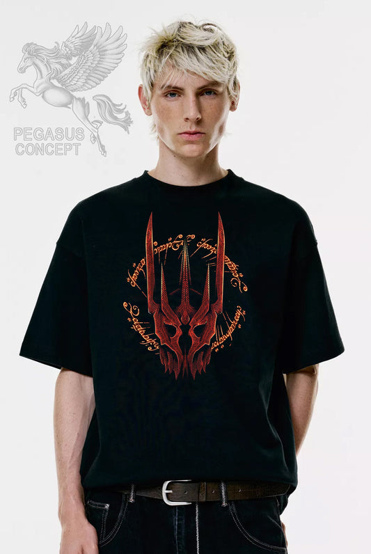 Μπλούζα μακό Premium ποιότητας σε χρώμα μαύρο με τύπωμα Lord of the Rings