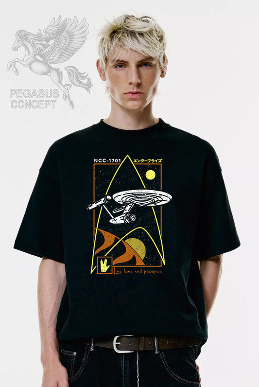 Μπλούζα μακό Premium ποιότητας σε χρώμα μαύρο με τύπωμα Star Trek