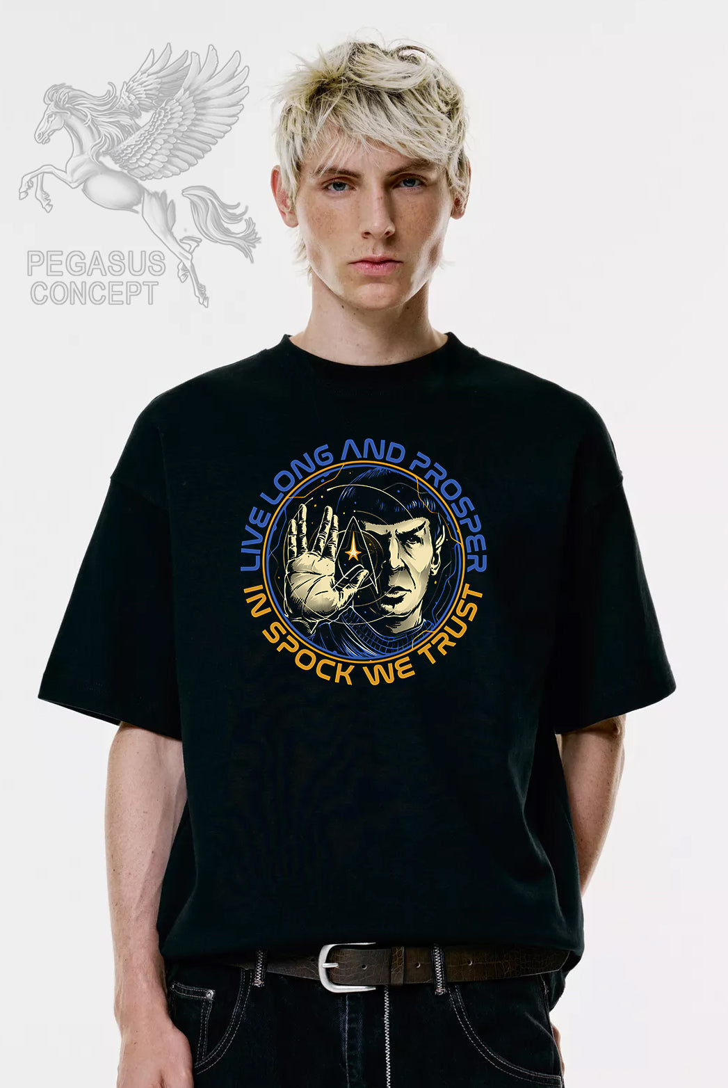 Μπλούζα μακό Premium ποιότητας σε χρώμα μαύρο με τύπωμα Star Trel Spok