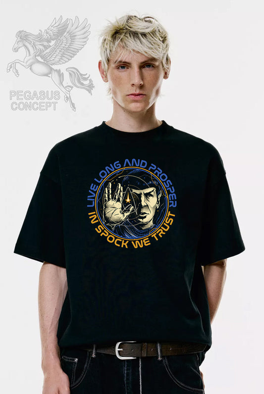 Μπλούζα μακό Premium ποιότητας σε χρώμα μαύρο με τύπωμα Star Trel Spok