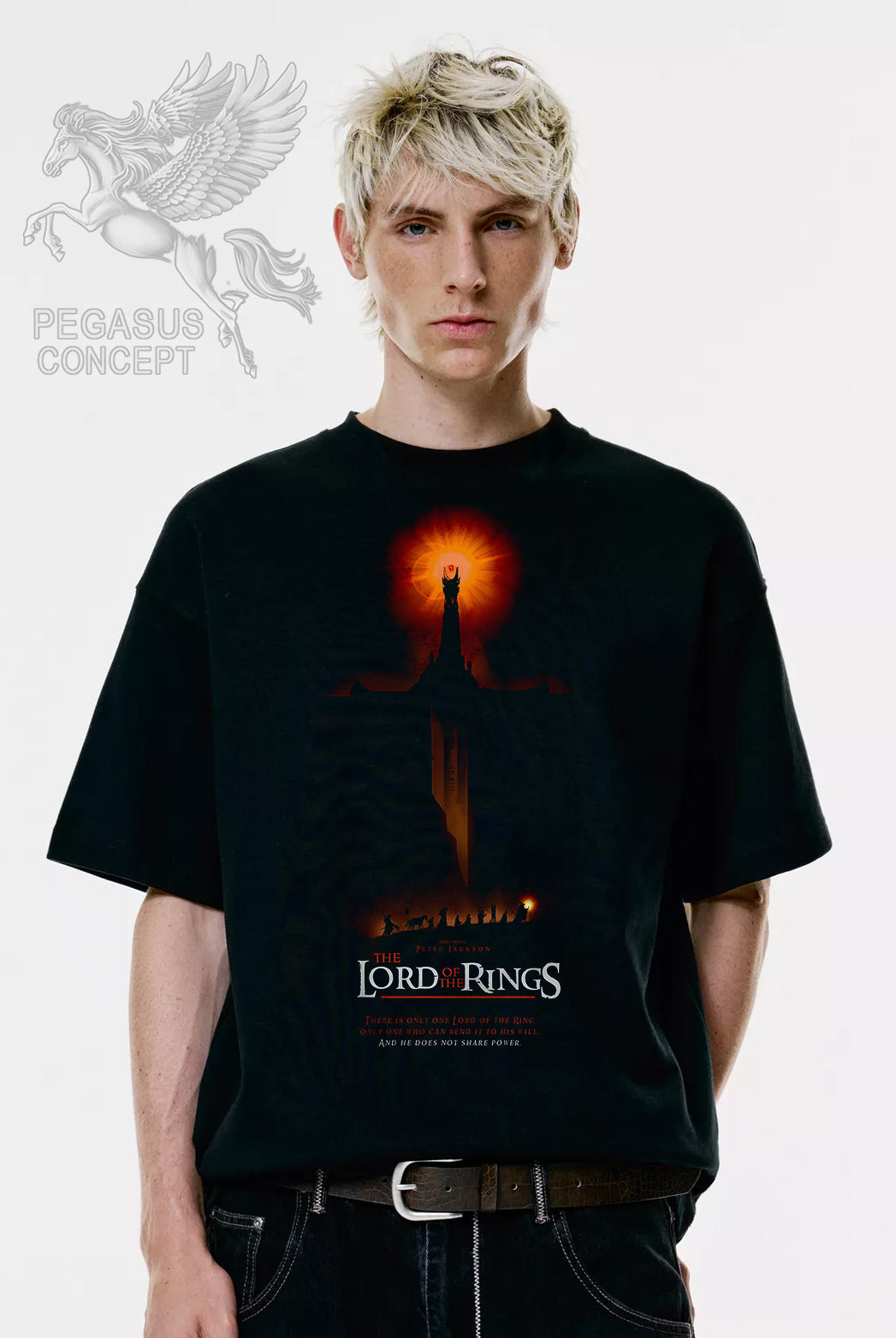 Μπλούζα μακό Premium ποιότητας σε χρώμα μαύρο με τύπωμα Lord of the Rings - The eye Tower