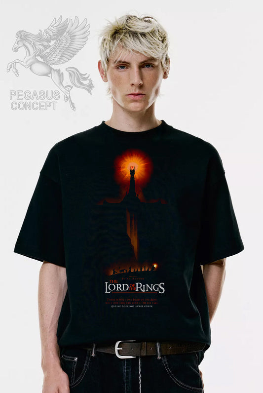 Μπλούζα μακό Premium ποιότητας σε χρώμα μαύρο με τύπωμα Lord of the Rings - The eye Tower