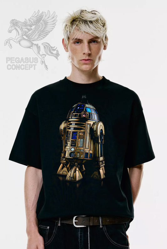 Μπλούζα μακό Premium ποιότητας σε χρώμα μαύρο με τύπωμα Star Wars R2D2
