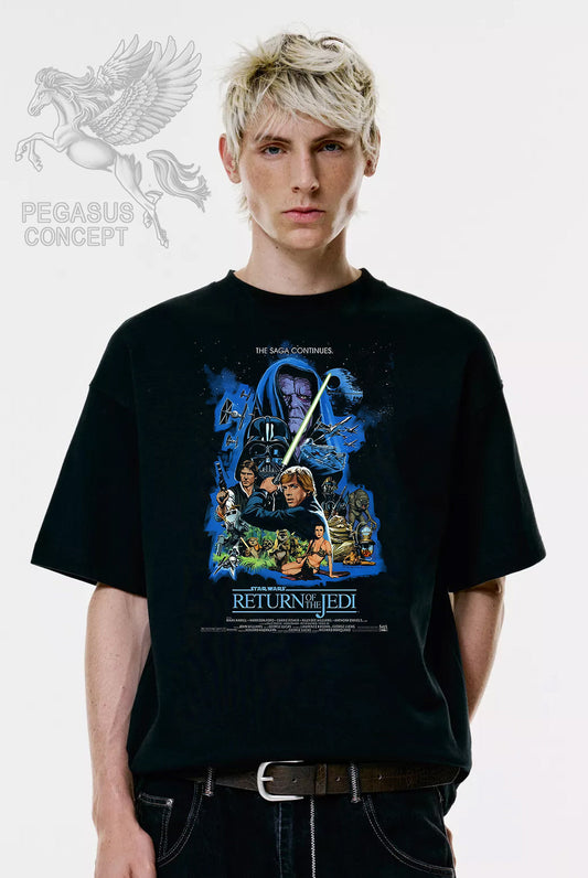 Μπλούζα μακό Premium ποιότητας σε χρώμα μαύρο με τύπωμα Star Wars - Return of the Jedi Poster