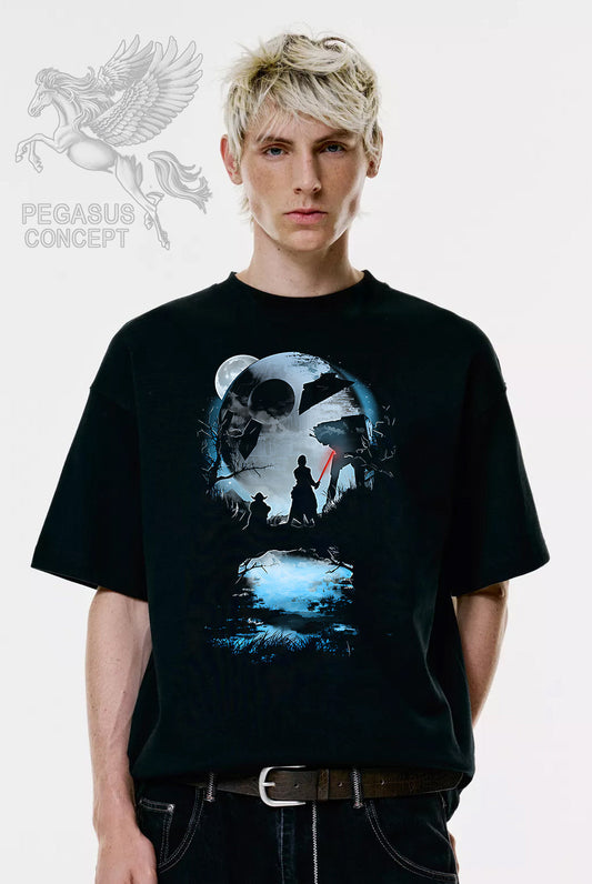 Μπλούζα μακό Premium ποιότητας σε χρώμα μαύρο με τύπωμα Star Wars Skywalker - Joda