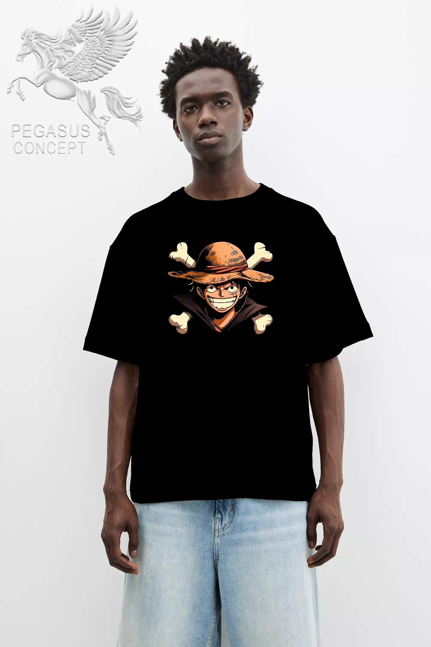 Μπλούζα μακό Premium ποιότητας σε χρώμα μαύρο με τύπωμα One Piece