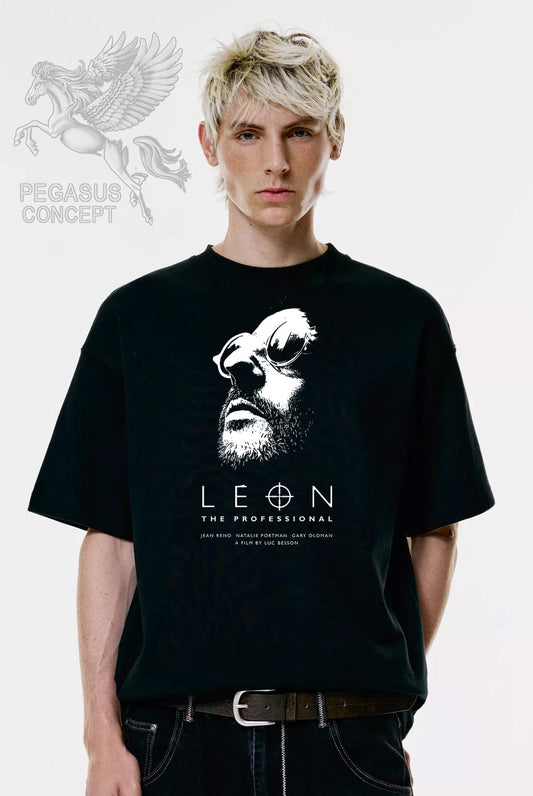 Μπλούζα μακό Premium ποιότητας σε χρώμα μαύρο με τύπωμα Leon