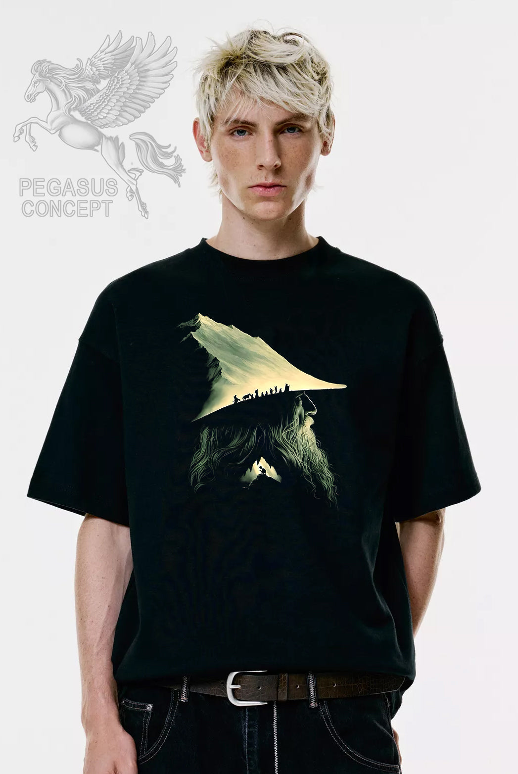 Μπλούζα μακό Premium ποιότητας σε χρώμα μαύρο με τύπωμα The Lord of the Rings - The Fellowship